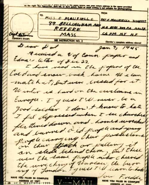 WW2 Letter January 9, 1945